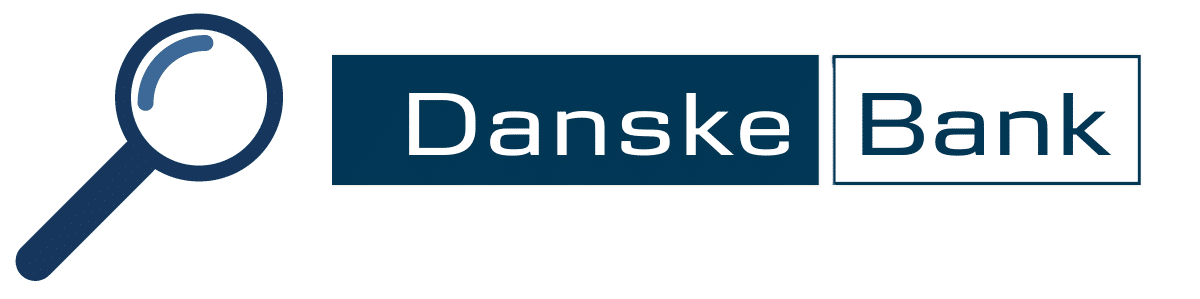 Kuvituskuva, jossa Danske Bankin logo ja suurennuslasi.